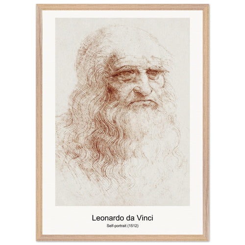 Self-portrait (1512) by Leonardo da Vinci. Archival Print on Museum Quality Matte Paper. Premium Wood Framed Wall Art. Optimised Aspect Ratio.