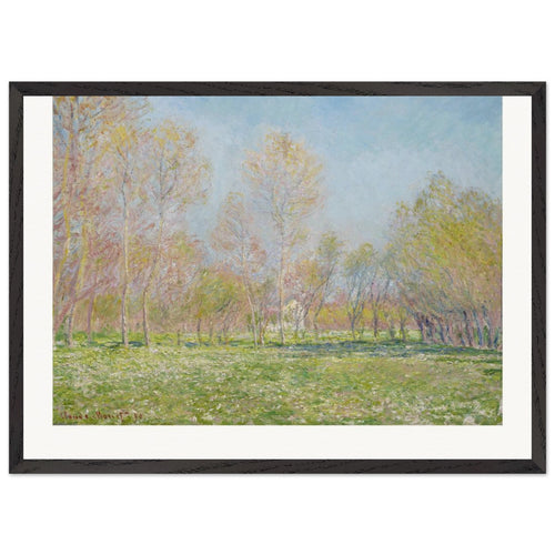 Spring in Giverny (1890) by Claude Monet. Archival Print on Museum Quality Matte Paper. Premium Wood Framed Wall Art. Original Aspect Ratio