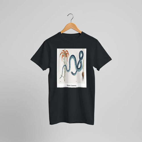 Wampum Snake (Anguis) from The natural history of Carolina, Florida, and the Bahama Islands (1754) by Mark Catesby. Custom Print on a 100% Airlume Combed and Ring-Spun Cotton Unisex Crewneck T-shirt Optimised Aspect Ratio.