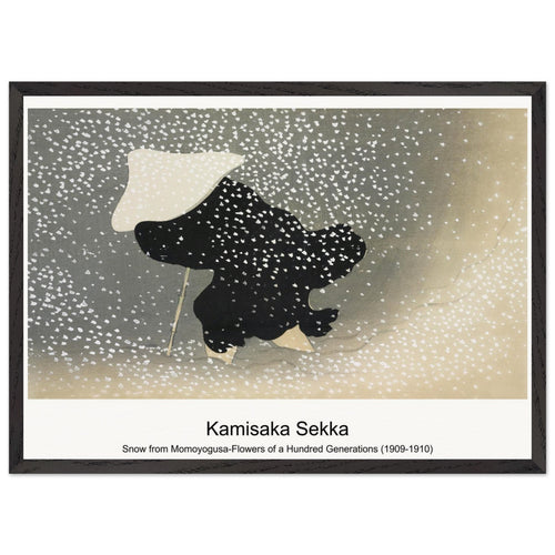 Snow from Momoyogusa-Flowers of a Hundred Generations (1909-1910) by Kamisaka Sekka. Archival Print on Museum Quality Matte Paper. Premium Wood Framed Wall Art. Optimised Aspect Ratio.