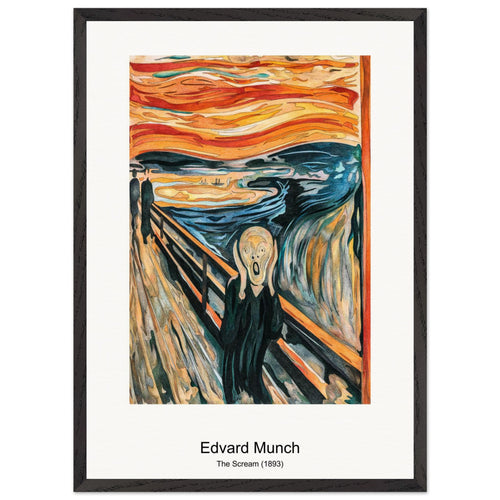 The Scream (1893) by Edvard Munch. Archival Print on Museum Quality Matte Paper. Premium Wood Framed Wall Art. Optimised Aspect Ratio.