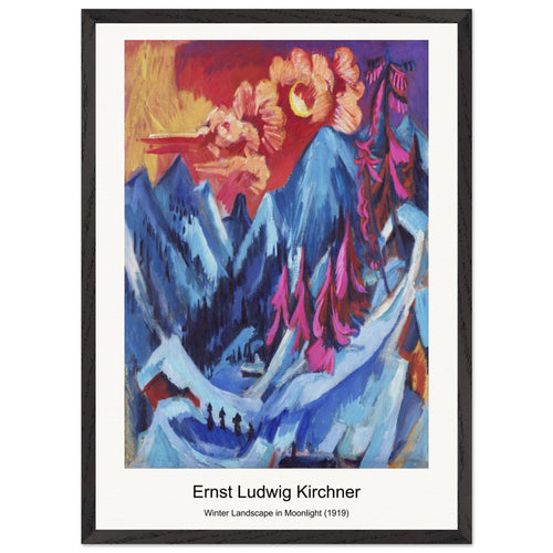 Winter Landscape in Moonlight (1919) by Ernst Ludwig Kirchner. Archival Print on Museum Quality Matte Paper. Premium Wood Framed Wall Art. Optimised Aspect Ratio.