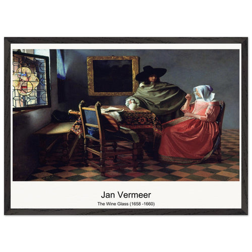 The Wine Glass (1658 -1660) by Jan Vermeer. Archival Print on Museum Quality Matte Paper. Premium Wood Framed Wall Art. Optimised Aspect Ratio.