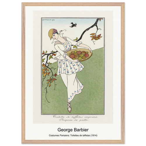 Costumes Parisiens: Toilettes de taffetas (1914) by George Barbier. Archival Print on Museum Quality Matte Paper. Premium Wood Framed Wall Art. Optimised Aspect Ratio.