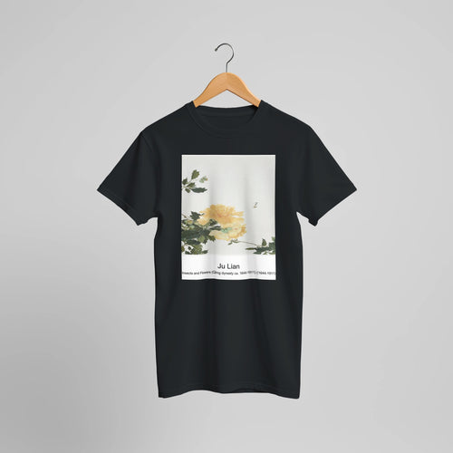 Insects and Flowers (Qing dynasty ca. 1644-1911) (1644-1911) by Ju Lian. Custom Print on a 100% Airlume Combed and Ring-Spun Cotton Unisex Crewneck T-shirt Optimised Aspect Ratio.