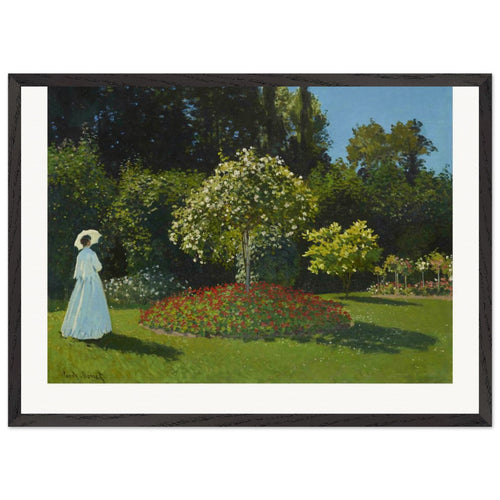 Lady in the garden (1867) by Claude Monet. Archival Print on Museum Quality Matte Paper. Premium Wood Framed Wall Art. Original Aspect Ratio