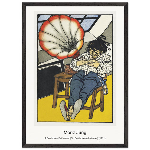 Viennese Café: The Chess Players (Wiener Café: Die Schachspieler) (1911) by Moriz Jung. Archival Print on Museum Quality Matte Paper. Premium Wood Framed Wall Art. Optimised Aspect Ratio.