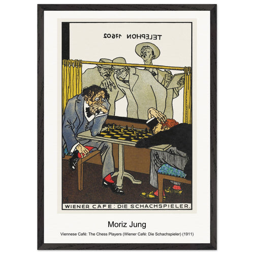 Viennese Café: Carambole (Wiener Café: Carabol) (1911) by Moriz Jung. Archival Print on Museum Quality Matte Paper. Premium Wood Framed Wall Art. Optimised Aspect Ratio.