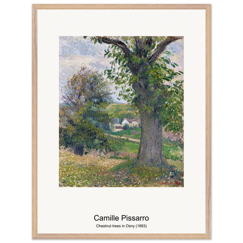 Chestnut trees in Osny (1883) by Camille Pissarro. Archival Print on Museum Quality Matte Paper. Premium Wood Framed Wall Art. Original Aspect Ratio