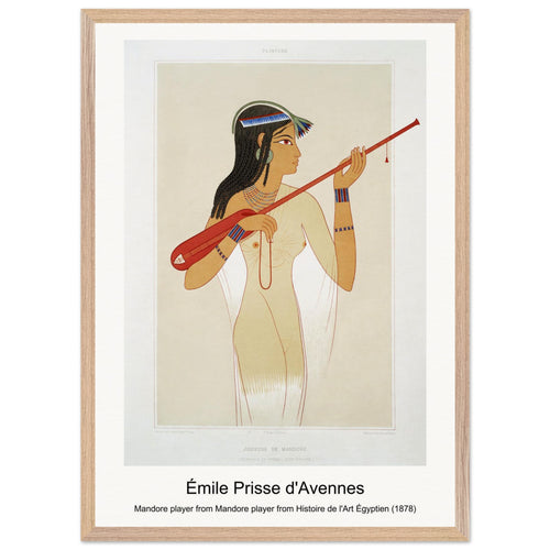 Mandore player from Mandore player from Histoire de l'Art Égyptien (1878) by Émile Prisse d'Avennes. Archival Print on Museum Quality Matte Paper. Premium Wood Framed Wall Art. Optimised Aspect Ratio.