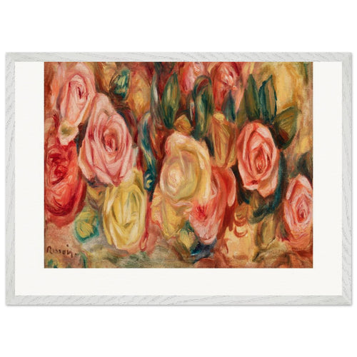 roses art print, vintage flower painting (ca. 1890–1900) by Pierre-Auguste Renoir. Archival Print on Museum Quality Matte Paper. Premium Wood Framed Wall Art. Optimised Aspect Ratio.
