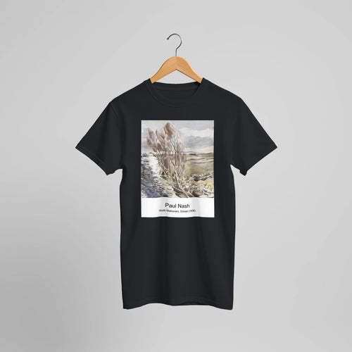 Rich port (a travel picture) (1938) by Paul Klee. Custom Print on a 100% Airlume Combed and Ring-Spun Cotton Unisex Crewneck T-shirt Optimised Aspect Ratio.