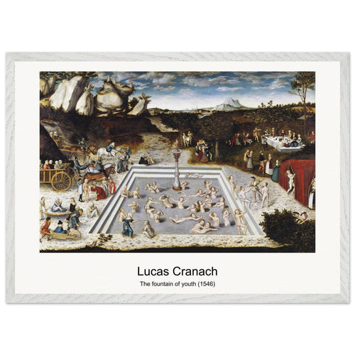 The fountain of youth (1546) by Lucas Cranach the Elder. Archival Print on Museum Quality Matte Paper. Premium Wood Framed Wall Art. Original Aspect Ratio