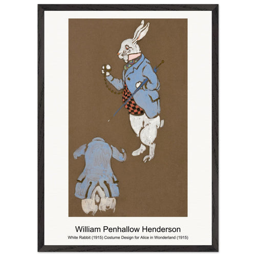 White Rabbit (1915) Costume Design for Alice in Wonderland (1915) by William Penhallow Henderson. Archival Print on Museum Quality Matte Paper. Premium Wood Framed Wall Art. Original Aspect Ratio