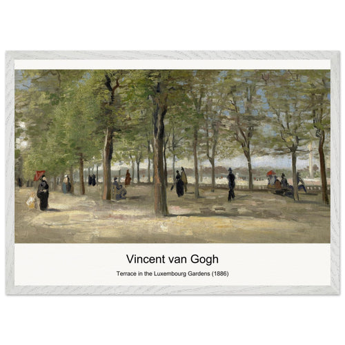 Terrace in the Luxembourg Gardens (1886) by Vincent van Gogh. Archival Print on Museum Quality Matte Paper. Premium Wood Framed Wall Art. Optimised Aspect Ratio.