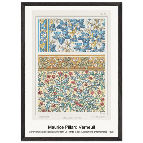 Geranium sauvage (geranium) from La Plante et ses Applications ornementales (1896) by Maurice Pillard Verneuil. Archival Print on Museum Quality Matte Paper. Premium Wood Framed Wall Art. Optimised Aspect Ratio.