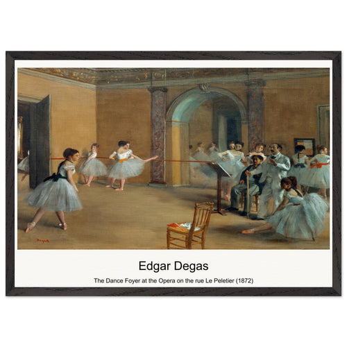 The Dance Foyer at the Opera on the rue Le Peletier (1872) by Edgar Degas. Archival Print on Museum Quality Matte Paper. Premium Wood Framed Wall Art. Optimised Aspect Ratio.