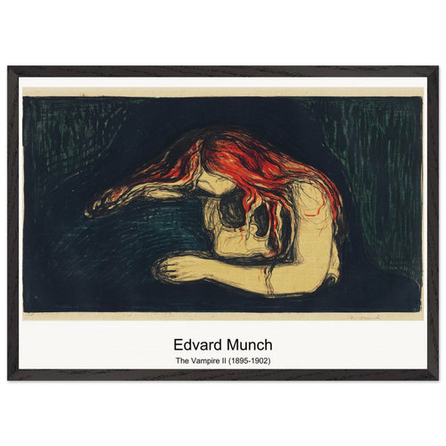 The Vampire II (1895-1902) by Edvard Munch. Archival Print on Museum Quality Matte Paper. Premium Wood Framed Wall Art. Optimised Aspect Ratio.