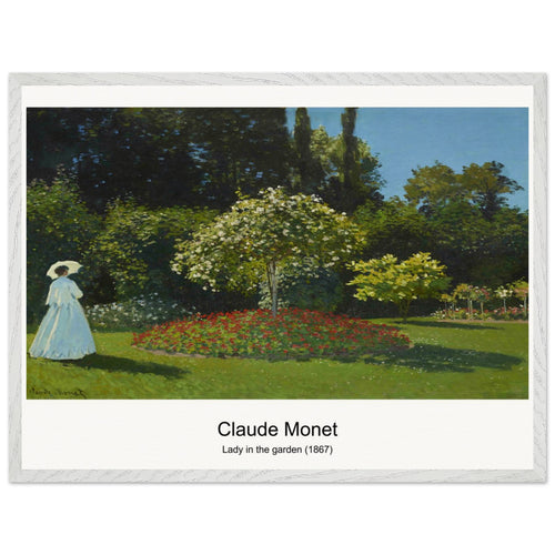 Lady in the garden (1867) by Claude Monet. Archival Print on Museum Quality Matte Paper. Premium Wood Framed Wall Art. Optimised Aspect Ratio.