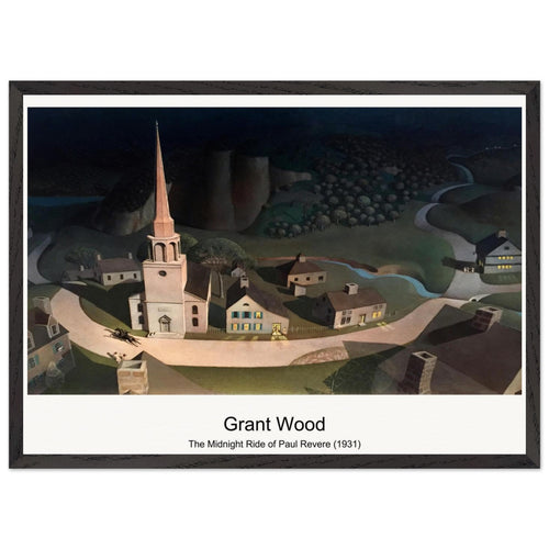 The Midnight Ride of Paul Revere (1931) by Grant Wood. Archival Print on Museum Quality Matte Paper. Premium Wood Framed Wall Art. Optimised Aspect Ratio.