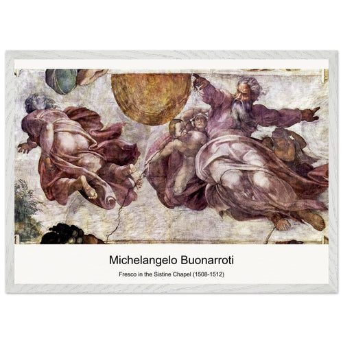 Fresco in the Sistine Chapel (1508-1512) by Michelangelo Buonarroti. Archival Print on Museum Quality Matte Paper. Premium Wood Framed Wall Art. Optimised Aspect Ratio.