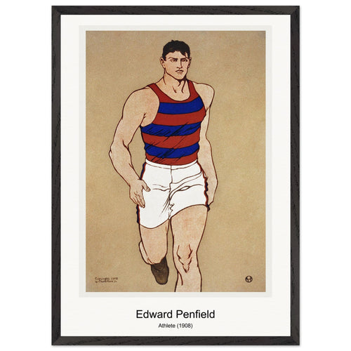 Athlete (1908) by Edward Penfield. Archival Print on Museum Quality Matte Paper. Premium Wood Framed Wall Art. Optimised Aspect Ratio.