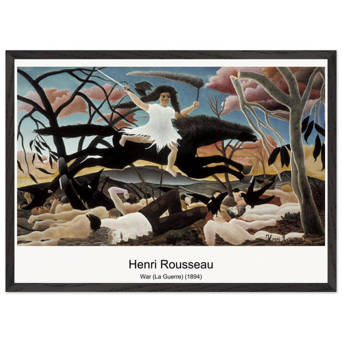 War (La Guerre) (1894) by Henri Rousseau. Archival Print on Museum Quality Matte Paper. Premium Wood Framed Wall Art. Original Aspect Ratio