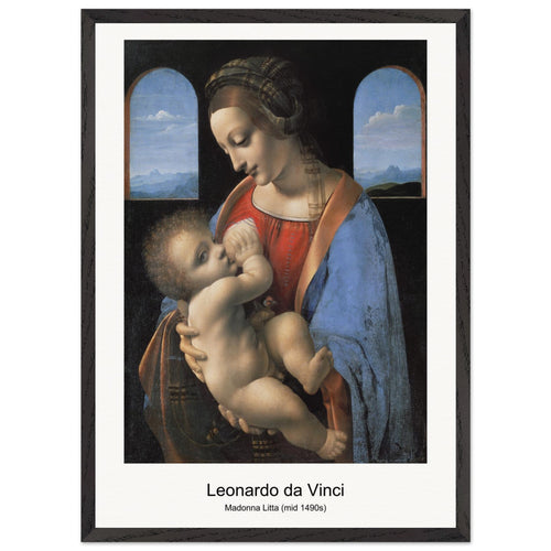 Madonna Litta (mid 1490s) by Leonardo da Vinci. Archival Print on Museum Quality Matte Paper. Premium Wood Framed Wall Art. Optimised Aspect Ratio.