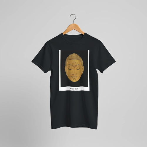 Head of Buddha (1943) by Reijer Stolk. Custom Print on a 100% Airlume Combed and Ring-Spun Cotton Unisex Crewneck T-shirt Optimised Aspect Ratio.