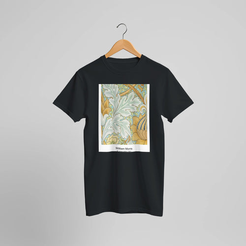 Queen Anne pattern (1876) by William Morris. Custom Print on a 100% Airlume Combed and Ring-Spun Cotton Unisex Crewneck T-shirt Optimised Aspect Ratio.