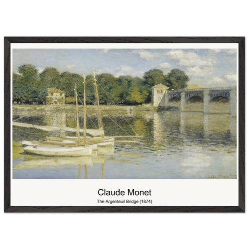 The Argenteuil Bridge (1874) by Claude Monet. Archival Print on Museum Quality Matte Paper. Premium Wood Framed Wall Art. Optimised Aspect Ratio.