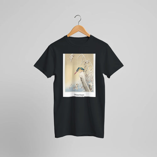 Lilies, Ohara (1920 - 1930) by Ohara Koson. Custom Print on a 100% Airlume Combed and Ring-Spun Cotton Unisex Crewneck T-shirt Optimised Aspect Ratio.