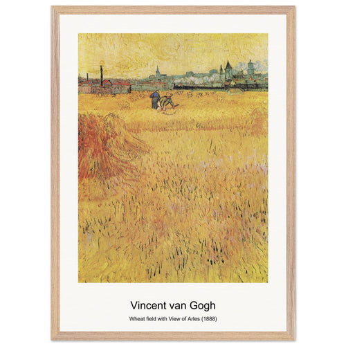 Wheat field with View of Arles (1888) by Vincent van Gogh. Archival Print on Museum Quality Matte Paper. Premium Wood Framed Wall Art. Original Aspect Ratio