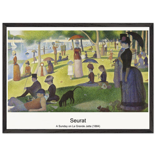 A Sunday on La Grande Jatte (1884) by Georges Seurat. Archival Print on Museum Quality Matte Paper. Premium Wood Framed Wall Art. Optimised Aspect Ratio.