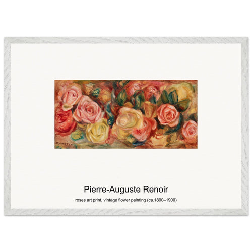 roses art print, vintage flower painting (ca. 1890–1900) by Pierre-Auguste Renoir. Archival Print on Museum Quality Matte Paper. Premium Wood Framed Wall Art. Original Aspect Ratio