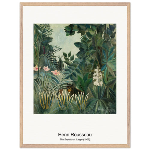 The Equatorial Jungle (1909) by Henri Rousseau. Archival Print on Museum Quality Matte Paper. Premium Wood Framed Wall Art. Original Aspect Ratio