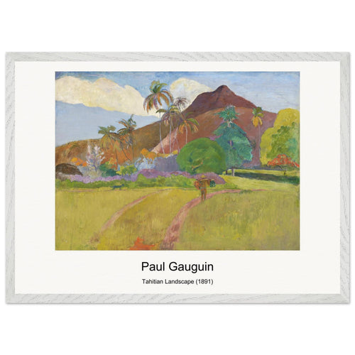 Tahitian Landscape (1891) by Paul Gauguin. Archival Print on Museum Quality Matte Paper. Premium Wood Framed Wall Art. Original Aspect Ratio