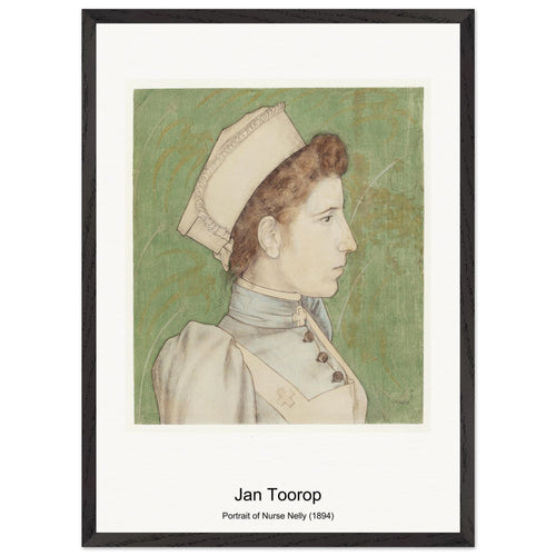 Portrait of Nurse Nelly (1894) by Jan Toorop. Archival Print on Museum Quality Matte Paper. Premium Wood Framed Wall Art. Original Aspect Ratio