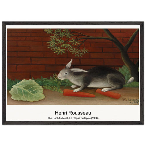 The Rabbit's Meal (Le Repas du lapin) (1908) by Henri Rousseau. Archival Print on Museum Quality Matte Paper. Premium Wood Framed Wall Art. Optimised Aspect Ratio.