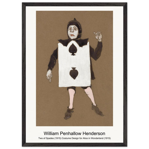 Two of Spades (1915) Costume Design for Alice in Wonderland (1915) by William Penhallow Henderson. Archival Print on Museum Quality Matte Paper. Premium Wood Framed Wall Art. Original Aspect Ratio