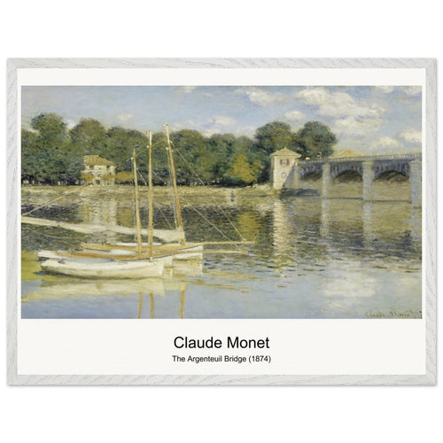 The Argenteuil Bridge (1874) by Claude Monet. Archival Print on Museum Quality Matte Paper. Premium Wood Framed Wall Art. Optimised Aspect Ratio.