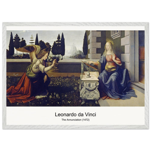 The Annunciation (1472) by Leonardo da Vinci. Archival Print on Museum Quality Matte Paper. Premium Wood Framed Wall Art. Optimised Aspect Ratio.