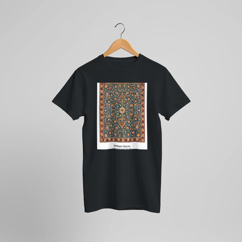 Golden Bough (1862) by William Morris. Custom Print on a 100% Airlume Combed and Ring-Spun Cotton Unisex Crewneck T-shirt Optimised Aspect Ratio.