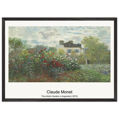 The Artist's Garden in Argenteuil (1873) by Claude Monet. Archival Print on Museum Quality Matte Paper. Premium Wood Framed Wall Art. Optimised Aspect Ratio.