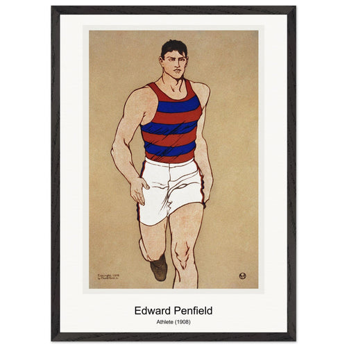 Athlete (1908) by Edward Penfield. Archival Print on Museum Quality Matte Paper. Premium Wood Framed Wall Art. Original Aspect Ratio
