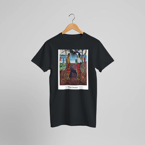 Still Life with Head-Shaped Vase and Japanese Woodcut (1889) by Paul Gauguin. Custom Print on a 100% Airlume Combed and Ring-Spun Cotton Unisex Crewneck T-shirt Optimised Aspect Ratio.