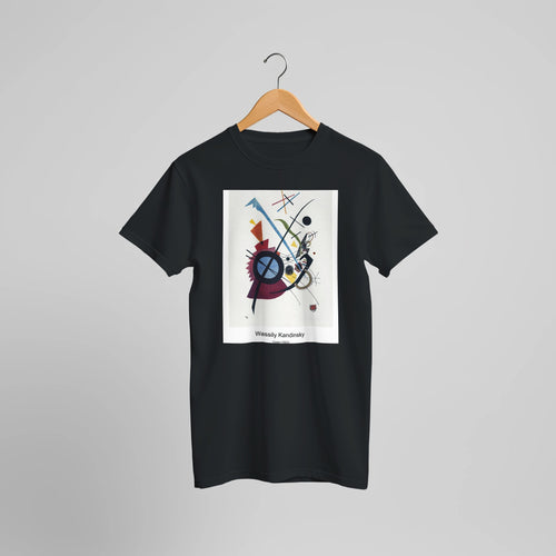 Lithographie fur die Vierte Bauhausmappe (1922) by Wassily Kandinsky. Custom Print on a 100% Airlume Combed and Ring-Spun Cotton Unisex Crewneck T-shirt Optimised Aspect Ratio.