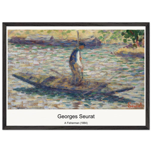 A Fisherman (1884) by Georges Seurat. Archival Print on Museum Quality Matte Paper. Premium Wood Framed Wall Art. Optimised Aspect Ratio.
