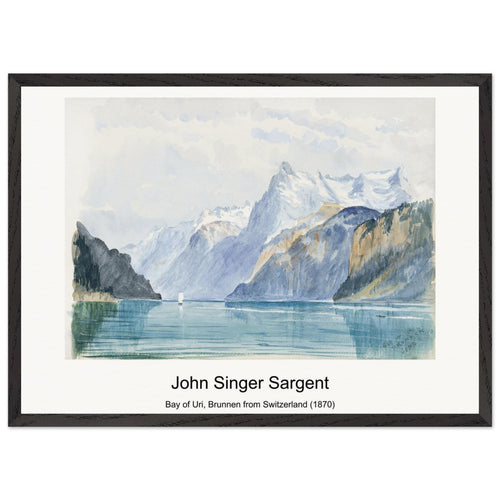 Bay of Uri, Brunnen from Switzerland (1870) by John Singer Sargent. Archival Print on Museum Quality Matte Paper. Premium Wood Framed Wall Art. Original Aspect Ratio