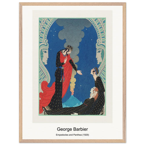 Empedocles and Panthea (1929) by George Barbier. Archival Print on Museum Quality Matte Paper. Premium Wood Framed Wall Art. Optimised Aspect Ratio.